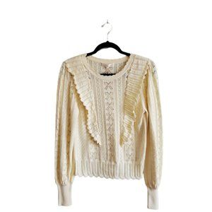 LoveShackFancy Ancora Pointelle Knit Pullover Sweater